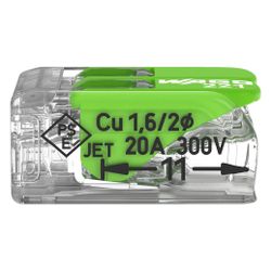 Wago Verbindungsklemme 221 221-422, 2-Leiter 4mm2, Polycarbonat, Transparent/Grün... WAGO-221-422 4066966345384 (Abb. 1)