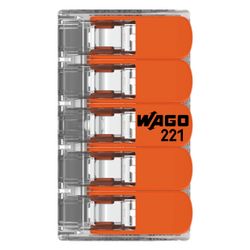 Wago COMPACT-Verbindungsklemme 221 221-415, 0,14-4mm2, Polycarbonat, Transparent/Orange, ... WAGO-221-415 4055143234658 (Abb. 1)