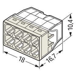 Wago Verbindungsdosenklemme 2273-208, 8-Leiter 0,5-2,5mm2, 450V 24A, Transparent/Grau... WAGO-2273-208 4050821027881 (Abb. 1)