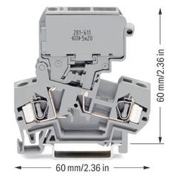 Wago 2-Leiter-Sicherungsklemme 281 281-611, 800V 10A 4mm2, Polyamid, Grau... WAGO-281-611 4045454614591 (Abb. 1)