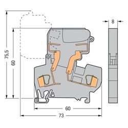 Wago 2-Leiter-Sicherungsklemme 281 281-611, 800V 10A 4mm2, Polyamid, Grau... WAGO-281-611 4045454614591 (Abb. 1)