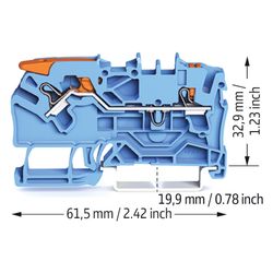 Wago 2-Leiter-Durchgangsklemme TOPJOB S 2102-5204, 2,5mm2, Thermoplast, Blau... WAGO-2102-5204 4055143741866 (Abb. 1)