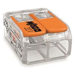 Wago Verbindungsklemme 221 221-412, 0,14-4mm2, 2-Leiter, Transparent/Orange... WAGO-221-412 4050821808435 (Abb. 1)