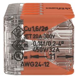 Wago Verbindungsklemme 221 221-420, 10-Leiter 0,2-4mm2, Polycarbonat, Transparent... WAGO-221-420 4066966611663 (Abb. 1)