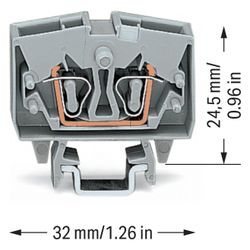 Wago 2-Leiter-Mini-Durchgangsklemme 264-701, 2,5mm2, 800V, 24A, Grau... WAGO-264-701 4044918415354 (Abb. 1)