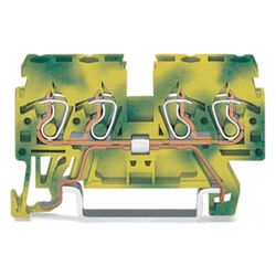 Wago 4-Leiter-Schutzleiterklemme 870-837, 2,5mm2, 55x5x27,5mm, Grün/Gelb... WAGO-870-837 4045454094676 (Abb. 1)