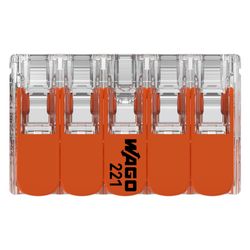 Wago Verbindungsklemme 221 221-420, 10-Leiter 0,2-4mm2, Polycarbonat, Transparent... WAGO-221-420 4066966611663 (Abb. 1)