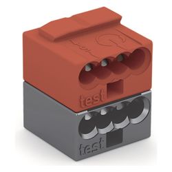 Wago 4-Leiter-Buchsenklemme 243-211, 0,6-0,8mm, Polyamid, Dunkelgrau/Rot... WAGO-243-211 4055143962315 (Abb. 1)