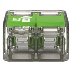 Wago Verbindungsklemme 221 221-422, 2-Leiter 4mm2, Polycarbonat, Transparent/Grün... WAGO-221-422 4066966345384 (Abb. 1)