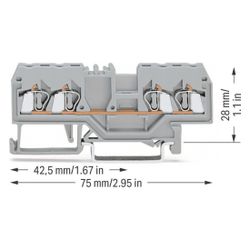 Wago 4-Leiter-Durchgangsklemme 280 280-833, 0,08-2,5 mm2, 800 V, 20 A, Grau... WAGO-280-833 4044918311328 (Abb. 1)