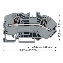 Wago Verteiler-Einspeiseklemme 2016 2016-7601, 16mm2, 800V, 76A, 12mm, Grau... WAGO-2016-7601 4045454725082 (Abb. 1)