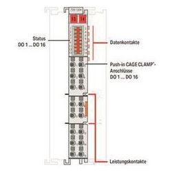 Wago Digitalausgangsmodul 750-1504, 16-Kanal, 24V, 0,5A, Polycarbonat/Polyamid 6.6, lich... WAGO-750-1504 4045454905576 (Abb. 1)