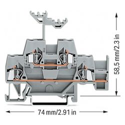 Wago Doppelstockklemme 280 280-520, 2,5mm2, 500V, 20A, Grau... WAGO-280-520 4050821214908 (Abb. 1)