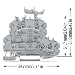 Wago Doppelstockklemme 2000 2000-2231, 0,14-1,5mm2, Thermoplast, Grau... WAGO-2000-2231 4055143874847 (Abb. 1)