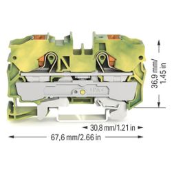 Wago 2-Leiter-Schutzleiterklemme TOPJOB S 2210-1207, 10mm2, Federzuganschluss, Polyamid... WAGO-2210-1207 4055143736084 (Abb. 1)