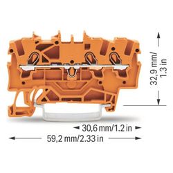 Wago 3-Leiter-Durchgangsklemme 2001-1302, 1,5mm2, 800V, 18A, Orange... WAGO-2001-1302 4017332998642 (Abb. 1)