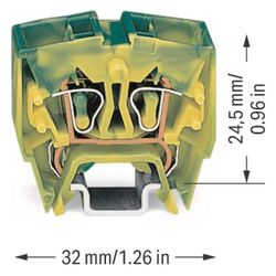 Wago 4-Leiter-Mini-Schutzleiterklemme 264-727, 2,5mm2, 10x32x24,5mm, Polyamid, Grün/Gelb... WAGO-264-727 4044918458405 (Abb. 1)