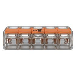 Wago Verbindungsklemme 221-615 COMPACT 5-Leiter, 0,5-6mm2, Polycarbonat, Transparent/Oran... WAGO-221-615 4055143715478 (Abb. 1)