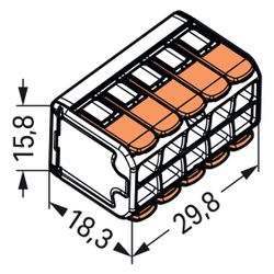 Wago Verbindungsklemme 221 221-420, 10-Leiter 0,2-4mm2, Polycarbonat, Transparent... WAGO-221-420 4066966611663 (Abb. 1)