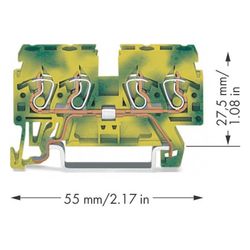 Wago 4-Leiter-Schutzleiterklemme 870-837, 2,5mm2, 55x5x27,5mm, Grün/Gelb... WAGO-870-837 4045454094676 (Abb. 1)