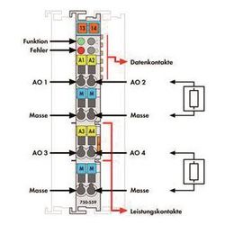 Wago Analogausgangsmodul 750-559, 4 Kanäle, 0-10V, 12 Bit, Polycarbonat/Polyamid 6.6, lic... WAGO-750-559 4045454490447 (Abb. 1)