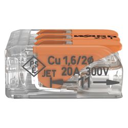 Wago Verbindungsklemme 221-413 COMPACT, 0,14-4mm2, Polycarbonat, Transparent/Orange... WAGO-221-413 4050821808442 (Abb. 1)