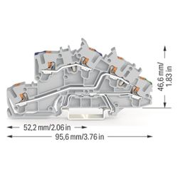 Wago Installationsetagenklemme 2203 2203-7646, 400V 31A, Polyamid, Grau... WAGO-2203-7646 4066966121957 (Abb. 1)