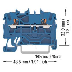 Wago 2-Leiter-Durchgangsklemme TOPJOB S 2202-1204, 2,5mm2, Blau... WAGO-2202-1204 4055143848534 (Abb. 1)