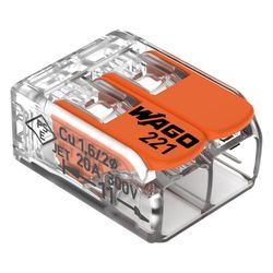 Wago Verbindungsklemme 221 221-412, 0,14-4mm2, 2-Leiter, Transparent/Orange... WAGO-221-412 4050821808435 (Abb. 1)