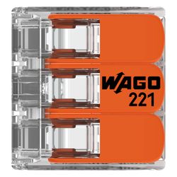 Wago Verbindungsklemme 221-413 COMPACT, 0,14-4mm2, Polycarbonat, Transparent/Orange... WAGO-221-413 4050821808442 (Abb. 1)