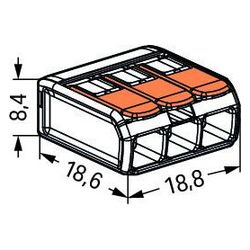 Wago Verbindungsklemme 221-413 COMPACT, 0,14-4mm2, Polycarbonat, Transparent/Orange... WAGO-221-413 4050821808442 (Abb. 1)