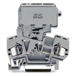 Wago 2-Leiter-Sicherungsklemme 281 281-611, 800V 10A 4mm2, Polyamid, Grau... WAGO-281-611 4045454614591 (Abb. 1)