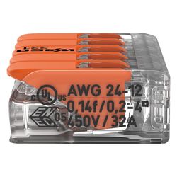 Wago COMPACT-Verbindungsklemme 221 221-415, 0,14-4mm2, Polycarbonat, Transparent/Orange, ... WAGO-221-415 4055143234658 (Abb. 1)