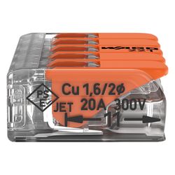 Wago COMPACT-Verbindungsklemme 221 221-415, 0,14-4mm2, Polycarbonat, Transparent/Orange, ... WAGO-221-415 4055143234658 (Abb. 1)