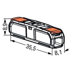 Wago Durchgangsverbinder 221 221-2401, 0,2-4mm2, 450V, 32A, Transparent/Orange... WAGO-221-2401 4066966120271 (Abb. 1)