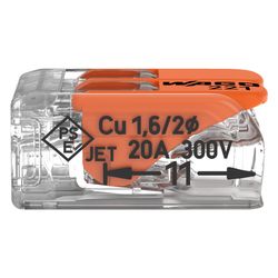Wago Verbindungsklemme 221 221-412, 0,14-4mm2, 2-Leiter, Transparent/Orange... WAGO-221-412 4050821808435 (Abb. 1)