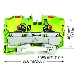 Wago 2-Leiter-Schutzleiterklemme TOPJOB S 2210-1207, 10mm2, Federzuganschluss, Polyamid... WAGO-2210-1207 4055143736084 (Abb. 1)