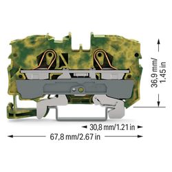 Wago 2-Leiter-Schutzleiterklemme TOPJOB S 2010-1207, 0,5-16mm2, 67,8x10x36,9mm, Thermop... WAGO-2010-1207 4017332076180 (Abb. 1)