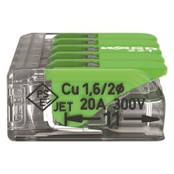 Wago Verbindungsklemme 221 5-Leiter, 0,2-4mm2, Polycarbonat, Transparent, 221-425... WAGO-221-425 4066966345285 (Abb. 1)