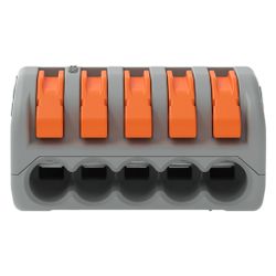 Wago Verbindungsklemme 222-415, 5-Leiter, 0,08-4mm2, 400V, 32A, Grau... WAGO-222-415 4044918464956 (Abb. 1)