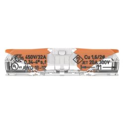 Wago Durchgangsverbinder 221 221-2401, 0,2-4mm2, 450V, 32A, Transparent/Orange... WAGO-221-2401 4066966120271 (Abb. 1)