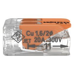 Wago Verbindungsklemme 221 221-412, 0,14-4mm2, 2-Leiter, Transparent/Orange... WAGO-221-412 4050821808435 (Abb. 1)