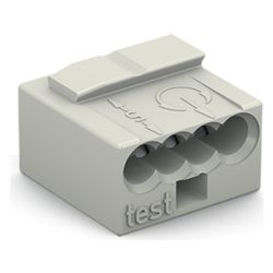 Wago MICRO-Verbindungsdosenklemme 243 243-304, 4-Leiter 0,6-0,8mm, 100V 6A, Lichtgrau... WAGO-243-304 4044918440691 (Abb. 1)