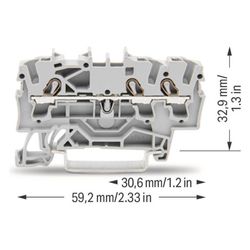 Wago Durchgangsklemme TOPJOB S 2002-1301, 2,5mm2, 800V, 24A, Federzuganschluss, Grau... WAGO-2002-1301 4017332999229 (Abb. 1)