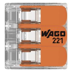Wago Verbindungsklemme 221-413 COMPACT, 0,14-4mm2, Polycarbonat, Transparent/Orange... WAGO-221-413 4050821808442 (Abb. 1)