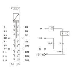 Wago Digitaleingangsmodul 750-1405, 16 Kanäle, 24V DC, 3ms, Polycarbonat/Polyamid 6.6, l... WAGO-750-1405 4045454905590 (Abb. 1)