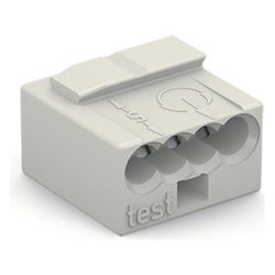 Wago MICRO-Verbindungsdosenklemme 243 243-304, 4-Leiter 0,6-0,8mm, 100V 6A, Lichtgrau... WAGO-243-304 4044918440691 (Abb. 1)