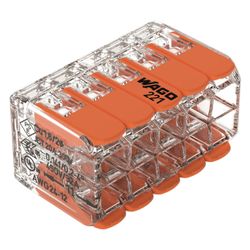 Wago Verbindungsklemme 221 221-420, 10-Leiter 0,2-4mm2, Polycarbonat, Transparent... WAGO-221-420 4066966611663 (Abb. 1)