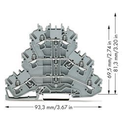 Wago Dreistockklemme TOPJOB S 2002-3201, 500V 24A 5,2mm, Polyamid, grau... WAGO-2002-3201 4044918691185 (Abb. 1)