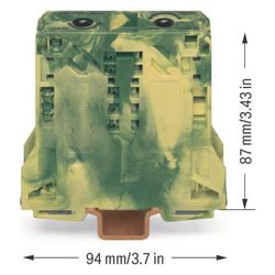 Wago 2-Leiter-Schutzleiterklemme 285, 10-50mm2, Federzuganschluss, Polyamid, Grün/Gelb, 2... WAGO-285-157 4045454507435 (Abb. 1)